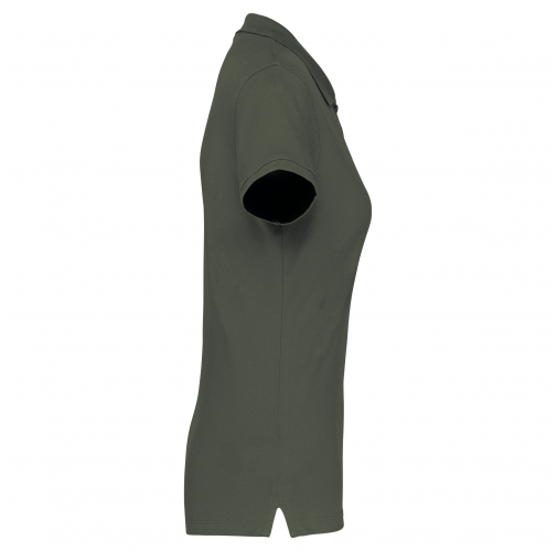 dark khaki Polo piqué de manga corta de mujer