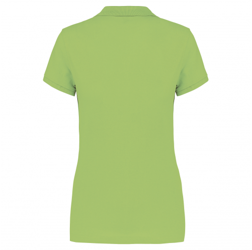 lime Polo piqué de manga corta de mujer