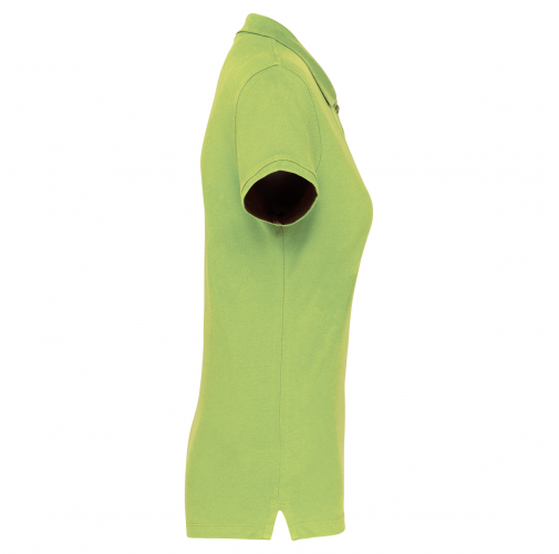 lime Polo piqué de manga corta de mujer
