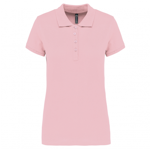 pale pink Polo piqué de manga corta de mujer