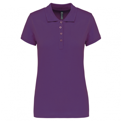 purple Polo piqué de manga corta de mujer