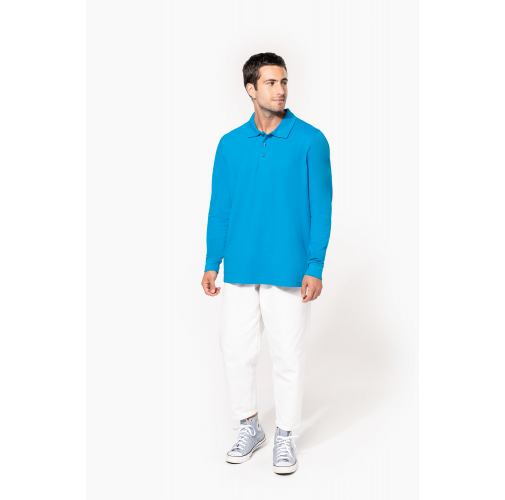 Polo piqué de manga larga de hombre