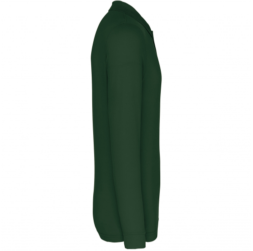 forest green Polo piqué de manga larga de hombre