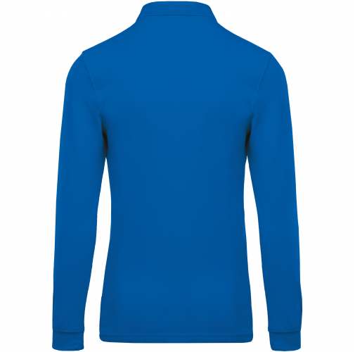 light royal blue Polo piqué de manga larga de hombre