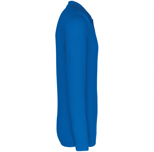 light royal blue Polo piqué de manga larga de hombre