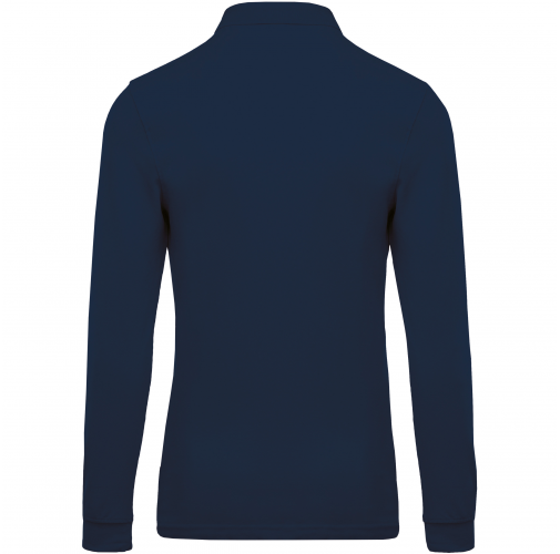 navy Polo piqué de manga larga de hombre