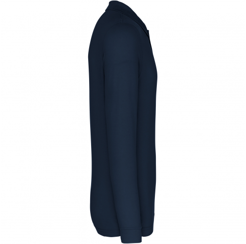 navy Polo piqué de manga larga de hombre