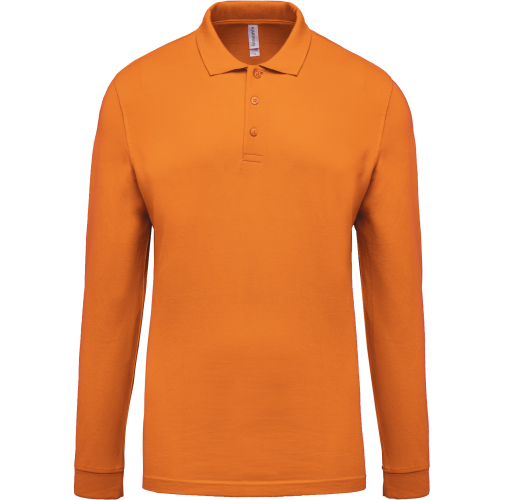 orange Polo piqué de manga larga de hombre