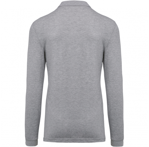 oxford grey Polo piqué de manga larga de hombre