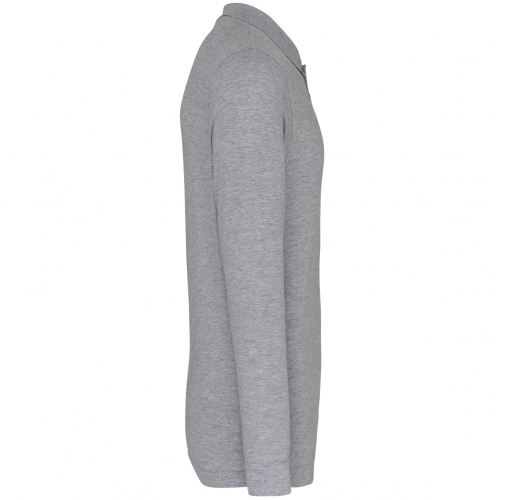 oxford grey Polo piqué de manga larga de hombre