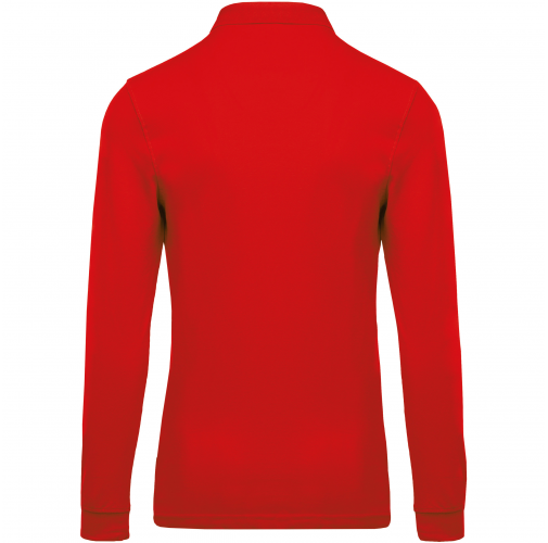 red Polo piqué de manga larga de hombre