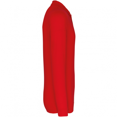 red Polo piqué de manga larga de hombre