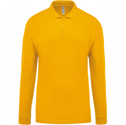 yellow Polo piqué de manga larga de hombre