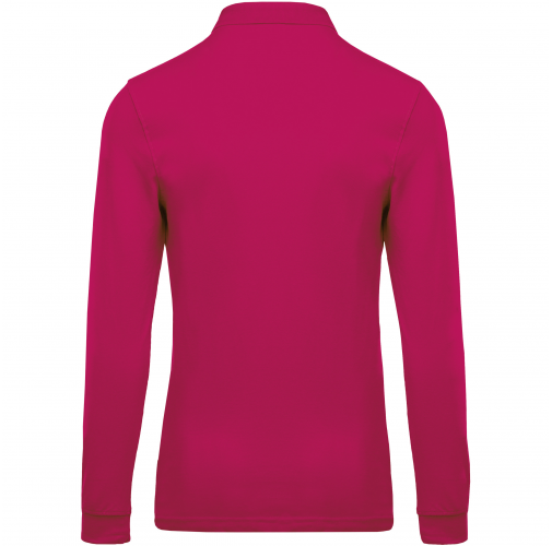 fuchsia Polo piqué de manga larga de hombre