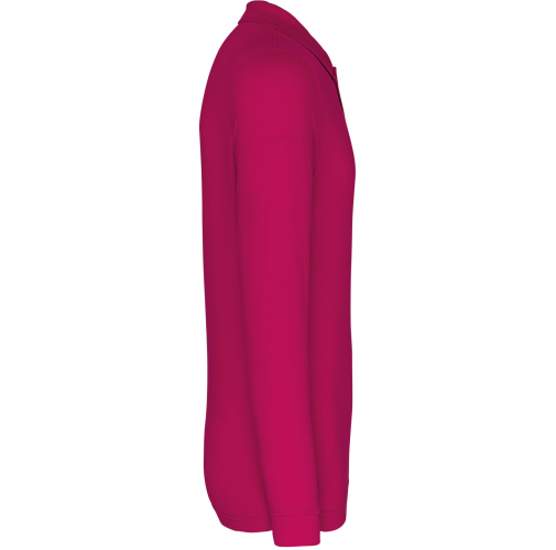 fuchsia Polo piqué de manga larga de hombre