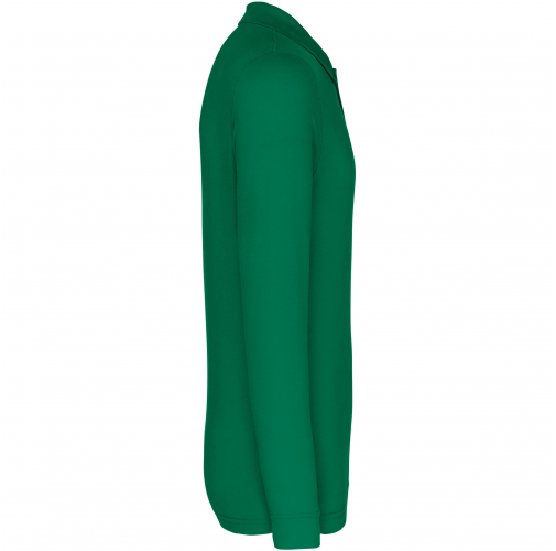 kelly green Polo piqué de manga larga de hombre