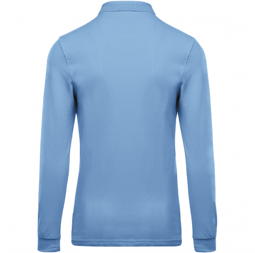 sky blue Polo piqué de manga larga de hombre