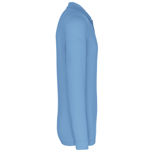 sky blue Polo piqué de manga larga de hombre