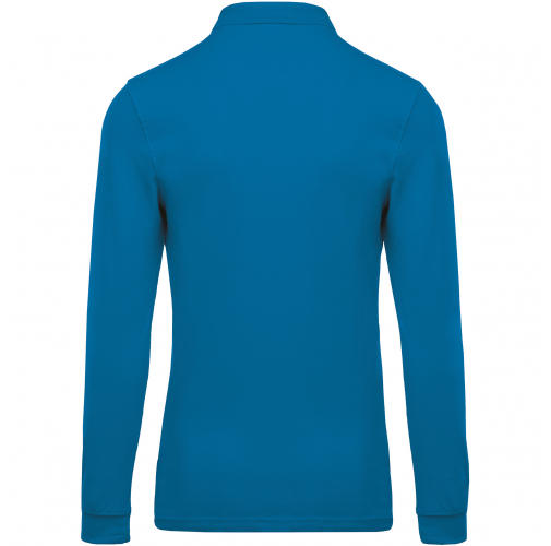 tropical blue Polo piqué de manga larga de hombre