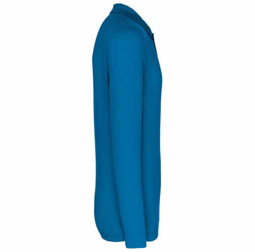 tropical blue Polo piqué de manga larga de hombre