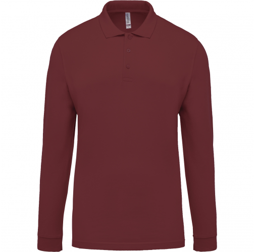 wine Polo piqué de manga larga de hombre