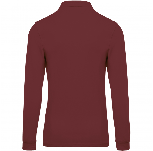 wine Polo piqué de manga larga de hombre