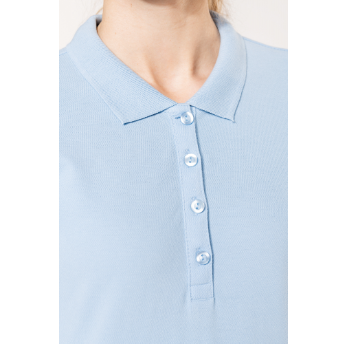 Polo piqué de manga larga de mujer