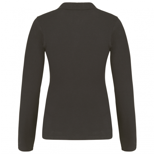dark grey Polo piqué de manga larga de mujer