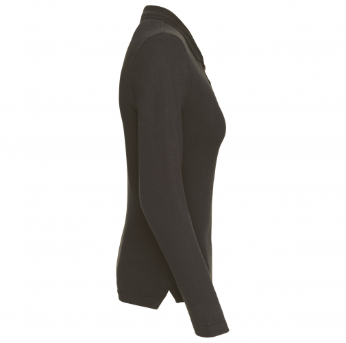 dark grey Polo piqué de manga larga de mujer