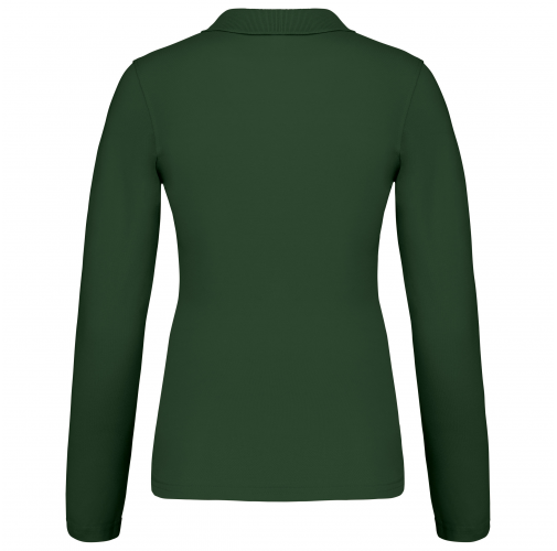 forest green Polo piqué de manga larga de mujer