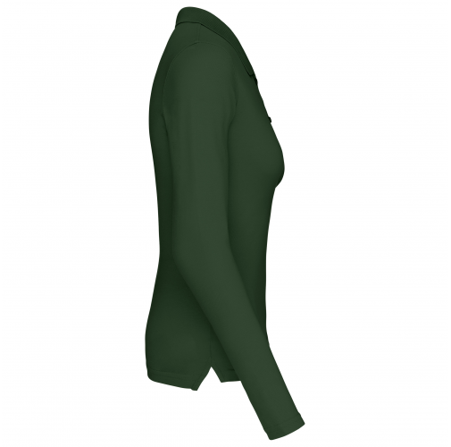 forest green Polo piqué de manga larga de mujer