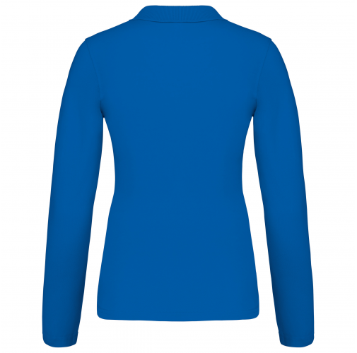 light royal blue Polo piqué de manga larga de mujer