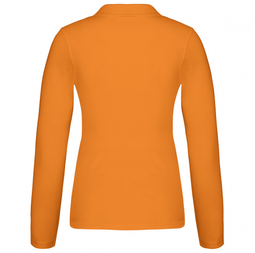 orange Polo piqué de manga larga de mujer