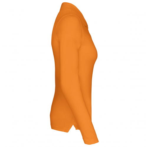 orange Polo piqué de manga larga de mujer