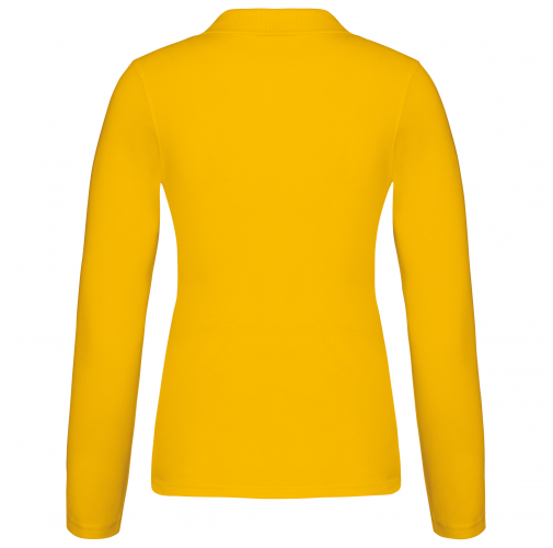 yellow Polo piqué de manga larga de mujer