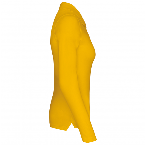 yellow Polo piqué de manga larga de mujer