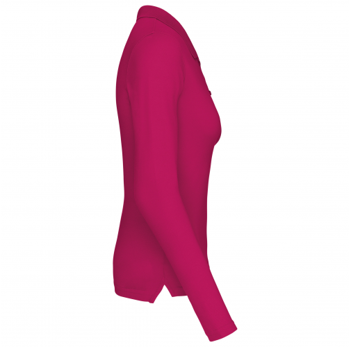 fuchsia Polo piqué de manga larga de mujer