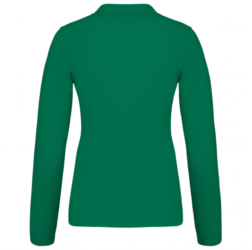 kelly green Polo piqué de manga larga de mujer