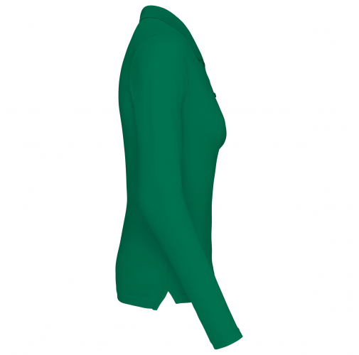 kelly green Polo piqué de manga larga de mujer