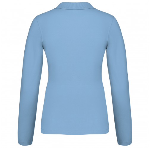 sky blue Polo piqué de manga larga de mujer