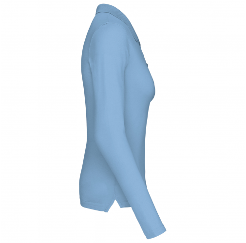sky blue Polo piqué de manga larga de mujer