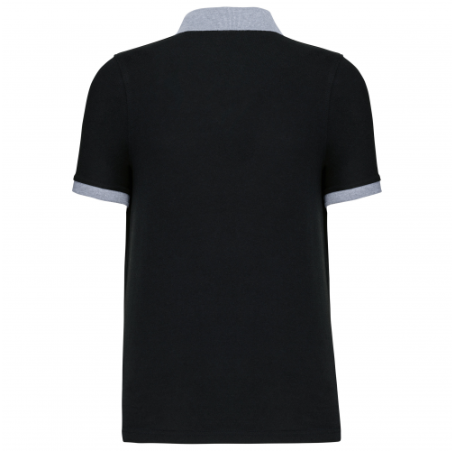black / oxford grey Polo piqué bicolor hombre