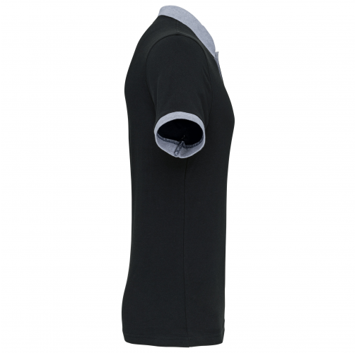 black / oxford grey Polo piqué bicolor hombre