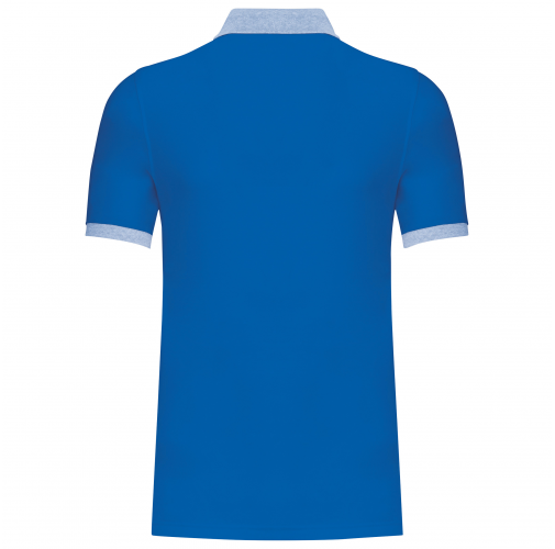 light royal blue / oxford grey Polo piqué bicolor hombre