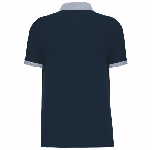 navy / oxford grey Polo piqué bicolor hombre