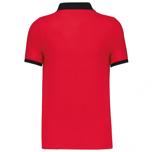 red / black Polo piqué bicolor hombre