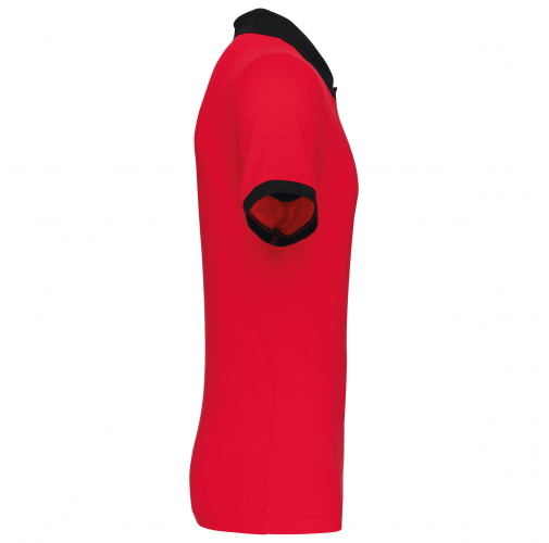 red / black Polo piqué bicolor hombre
