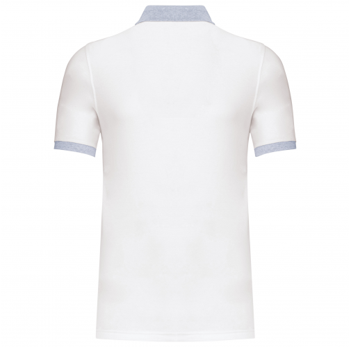white / oxford grey Polo piqué bicolor hombre