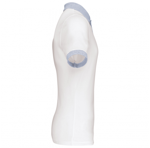 white / oxford grey Polo piqué bicolor hombre