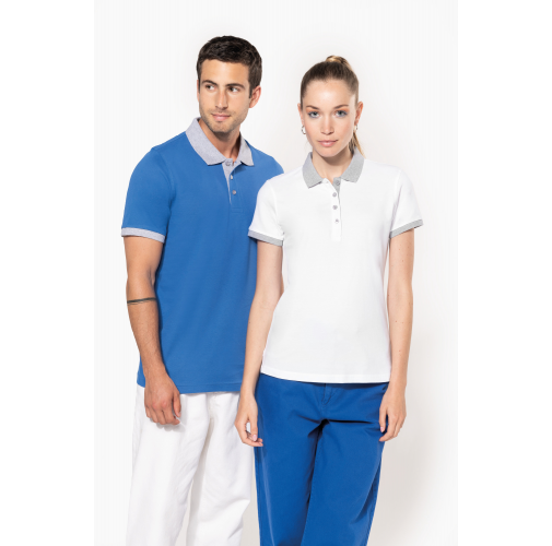 Polo piqué bicolor hombre